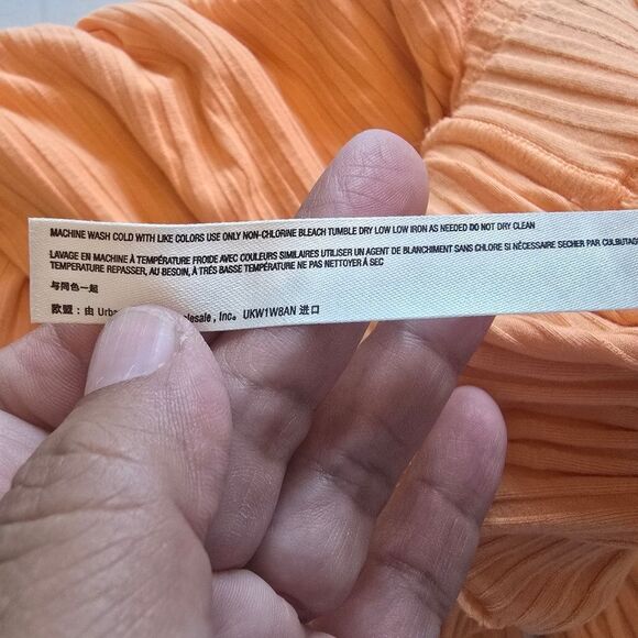 Free People Movememt Orange Ribbed Wide Leg Pants Size Small - Picture 5 of 15